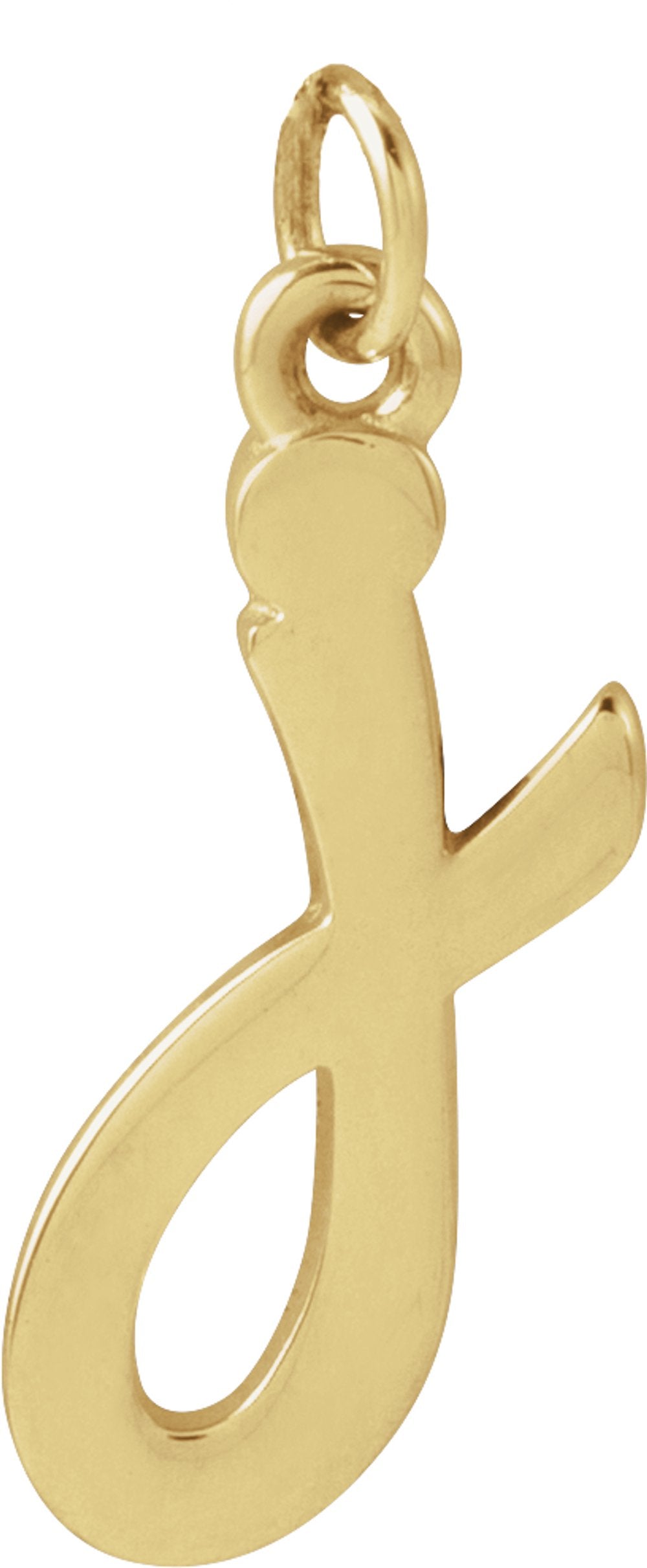 14K Yellow Gold Petite Initial J Pendant