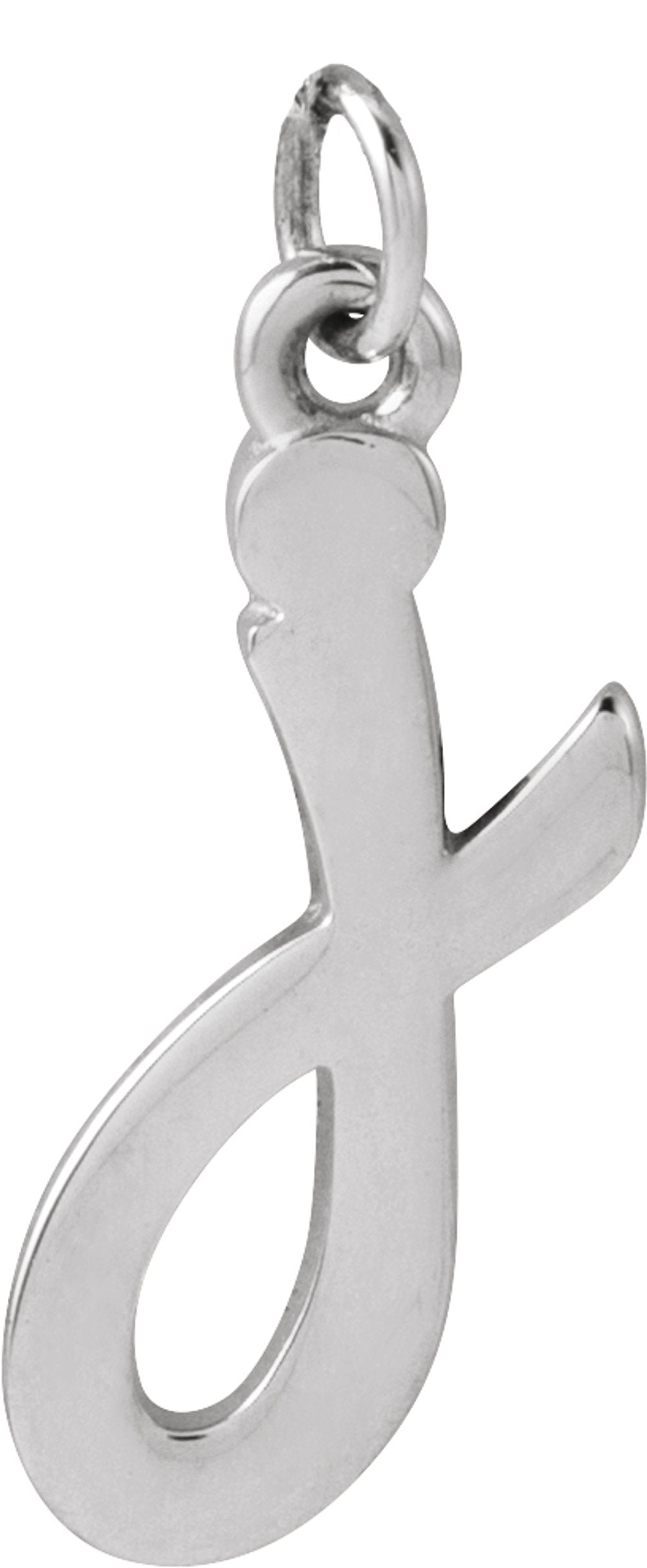 14K White Gold Petite Initial J Pendant
