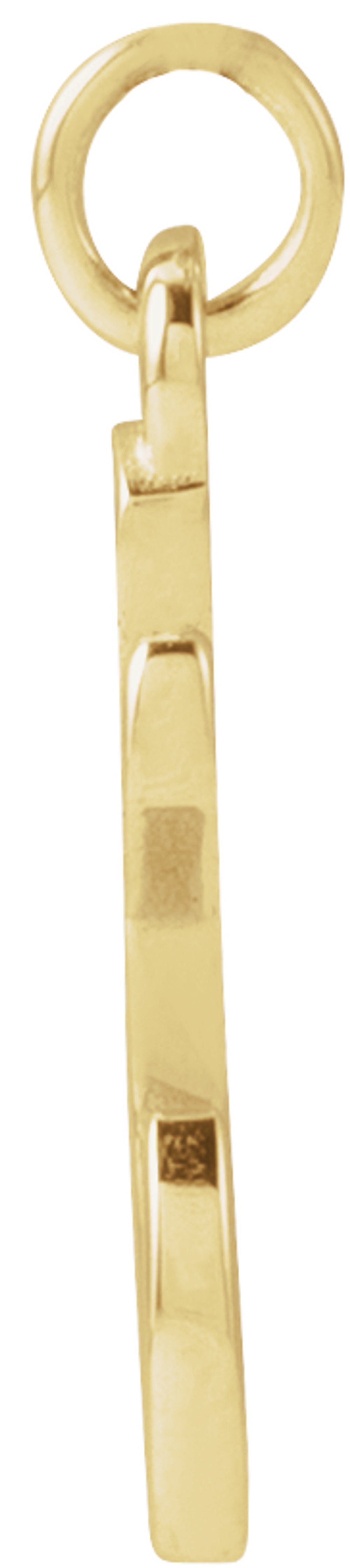 14K Yellow Gold Petite Initial T Pendant
