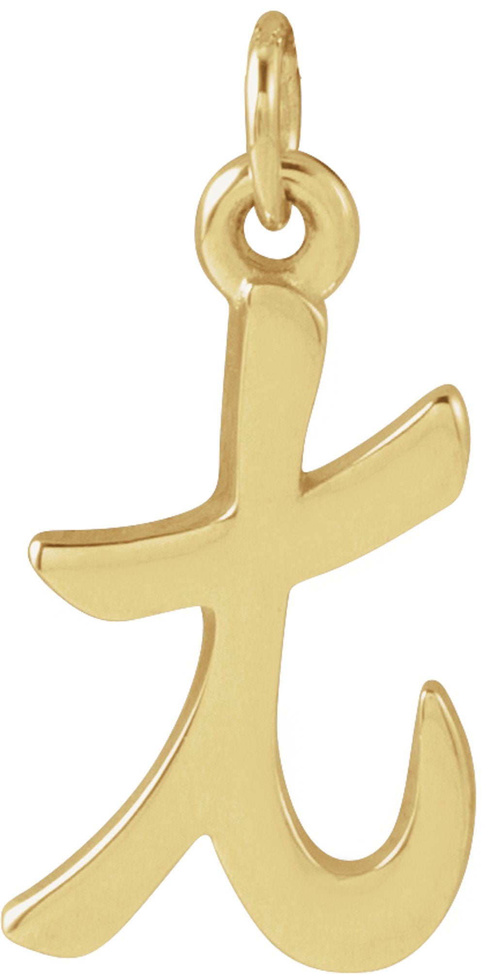 14K Yellow Gold Petite Initial T Pendant