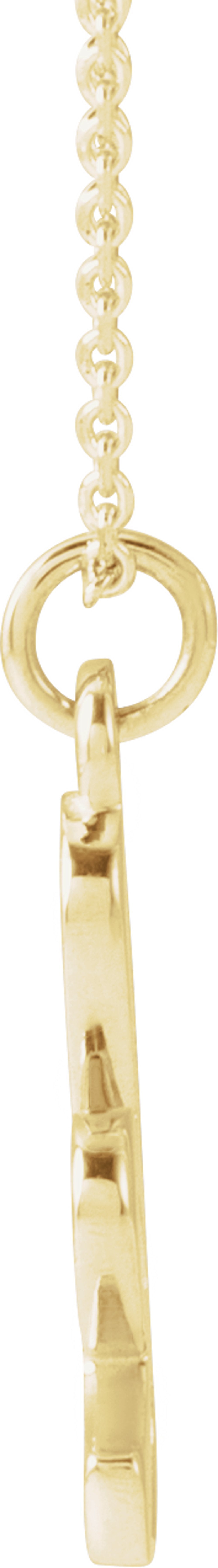 14K Yellow Gold Petite Initial K 16" Necklace