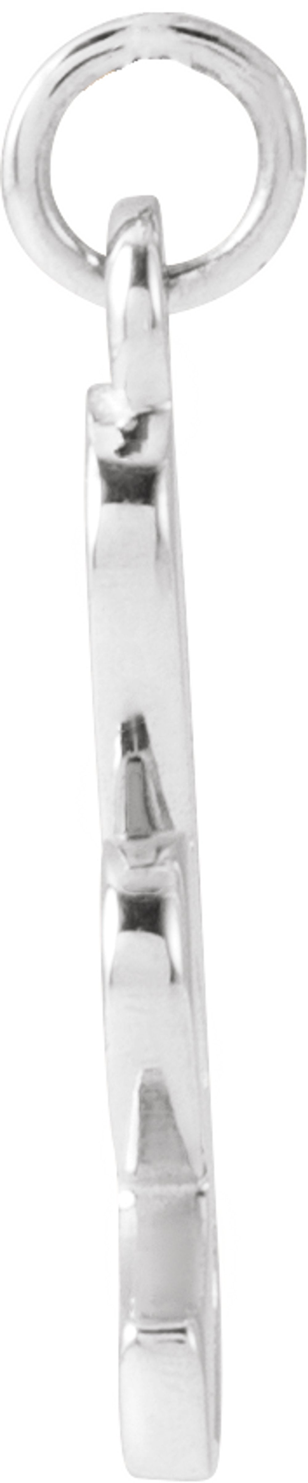 14K White Gold Petite Initial K Pendant
