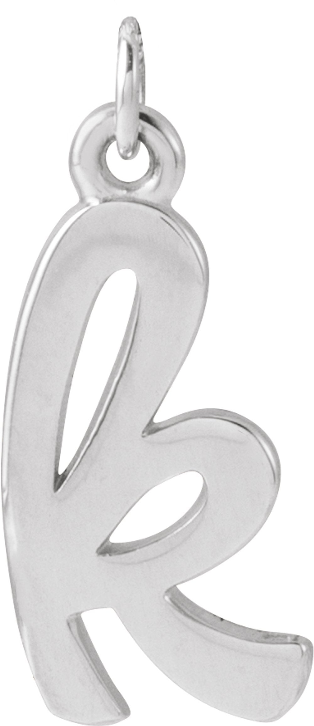 14K White Gold Petite Initial K Pendant
