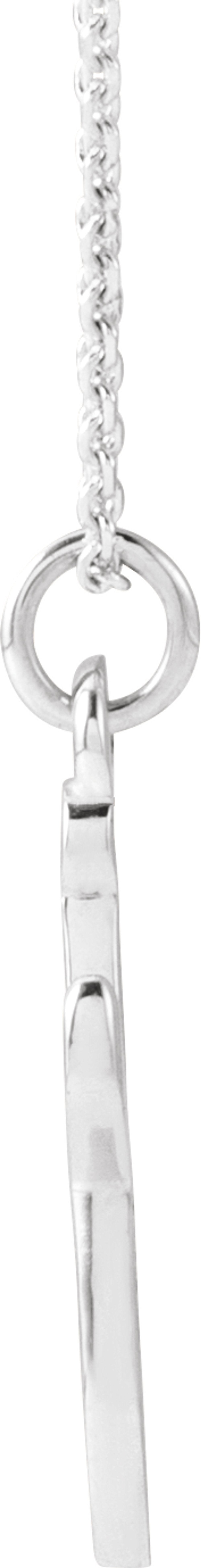 14K White Petite Initial J 16" Necklace