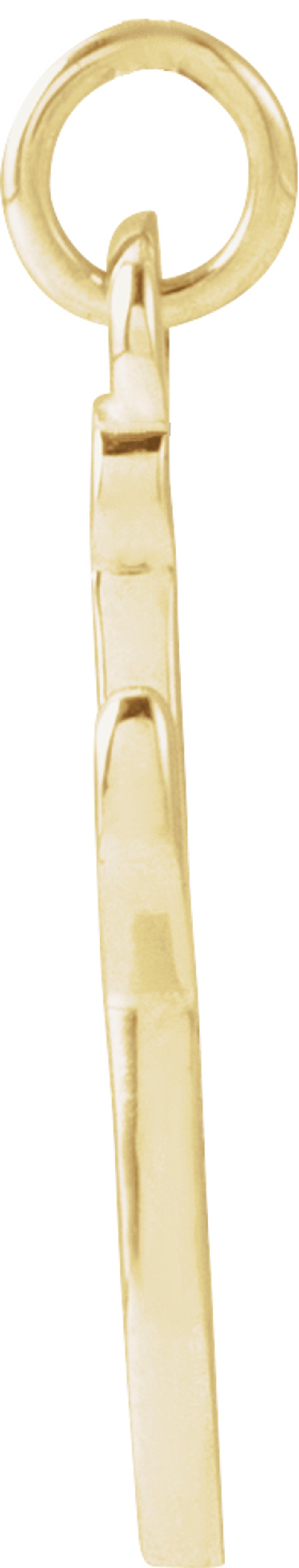 14K Yellow Gold Petite Initial J Pendant