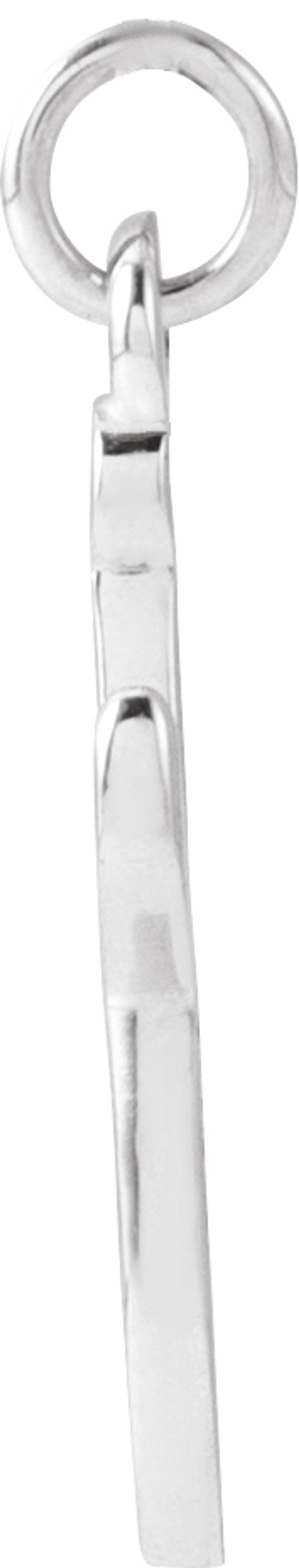 14K White Gold Petite Initial J Pendant