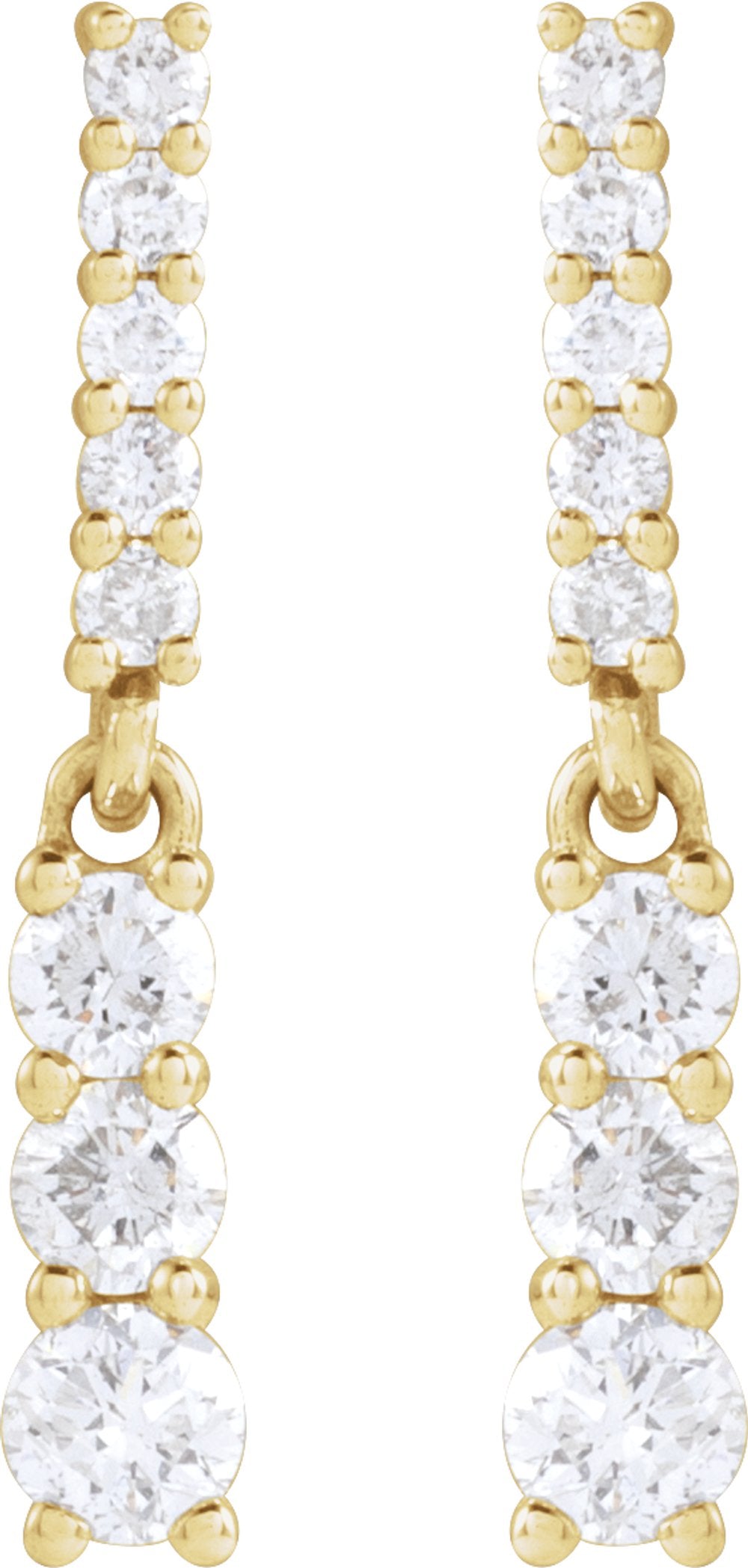 14K Yellow Gold 1/4 CTW Natural Diamond Dangle Earrings