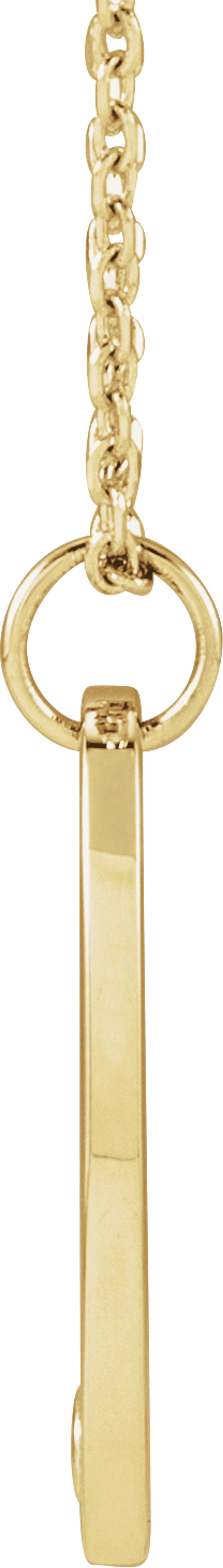 14K Yellow Gold .015 CT Natural Diamond Engravable 16-18" Necklace