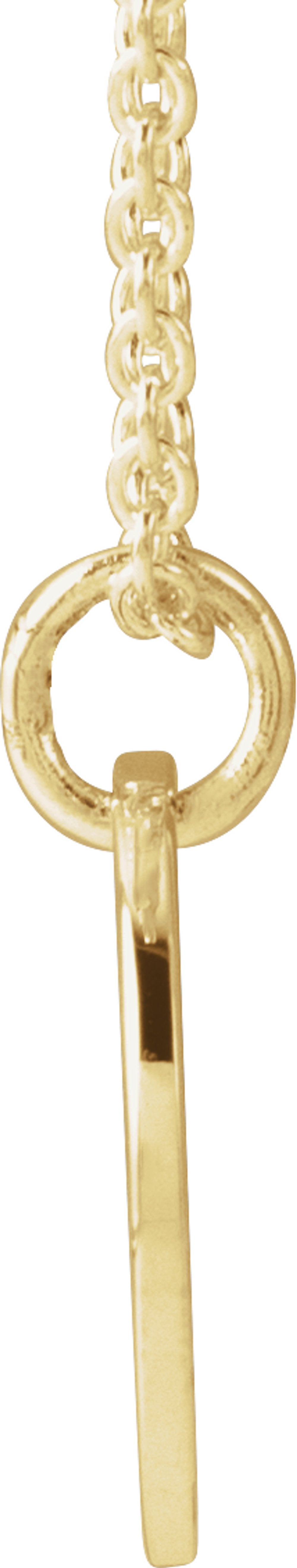 14K Yellow Gold Script Initial S 16-18" Necklace