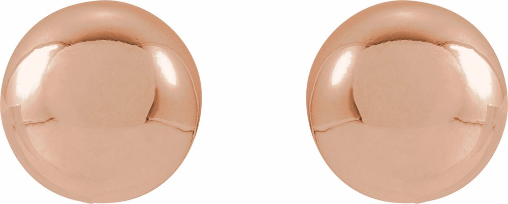 14K Rose Gold 8 mm Ball Earrings