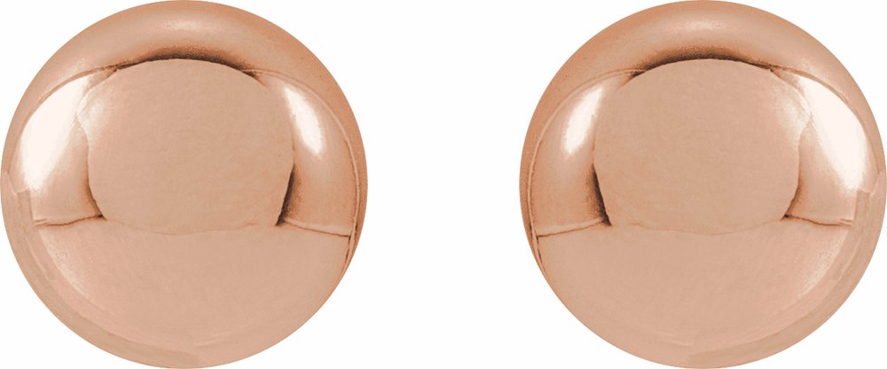 14K Rose 6 mm Ball Earrings