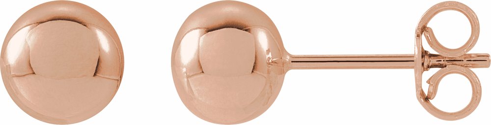 14K Rose Gold 6 mm Ball Earrings