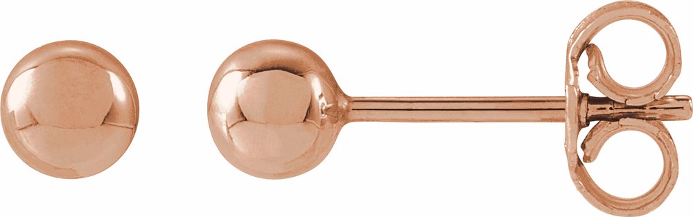 14K Rose Gold 4 mm Ball Earrings