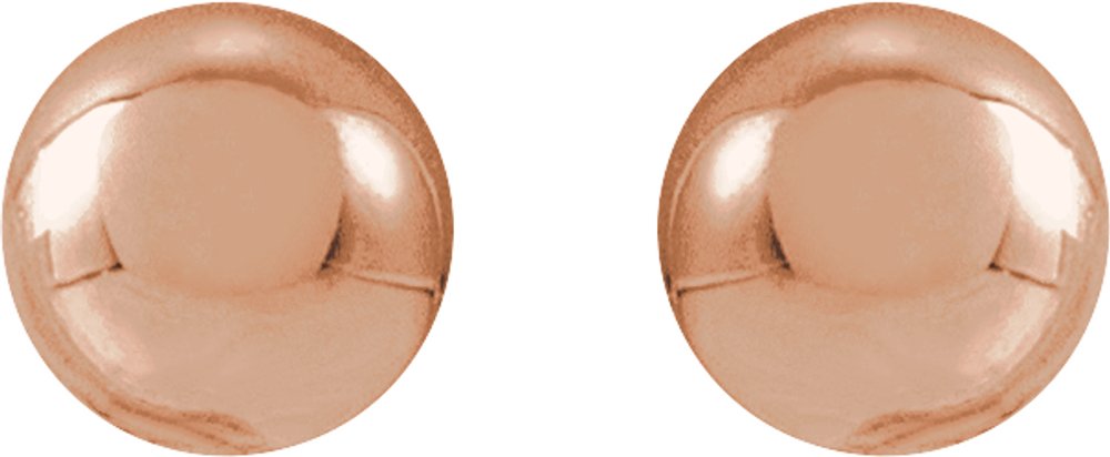 14K Rose Gold 3 mm Ball Earrings