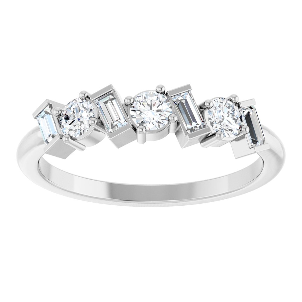 14K White 1/2 CTW Natural Diamond Anniversary Band