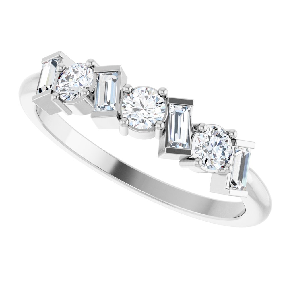 14K White Gold 1/2 CTW Natural Diamond Anniversary Band
