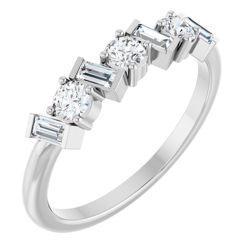 14K White Gold 1/2 CTW Natural Diamond Anniversary Band