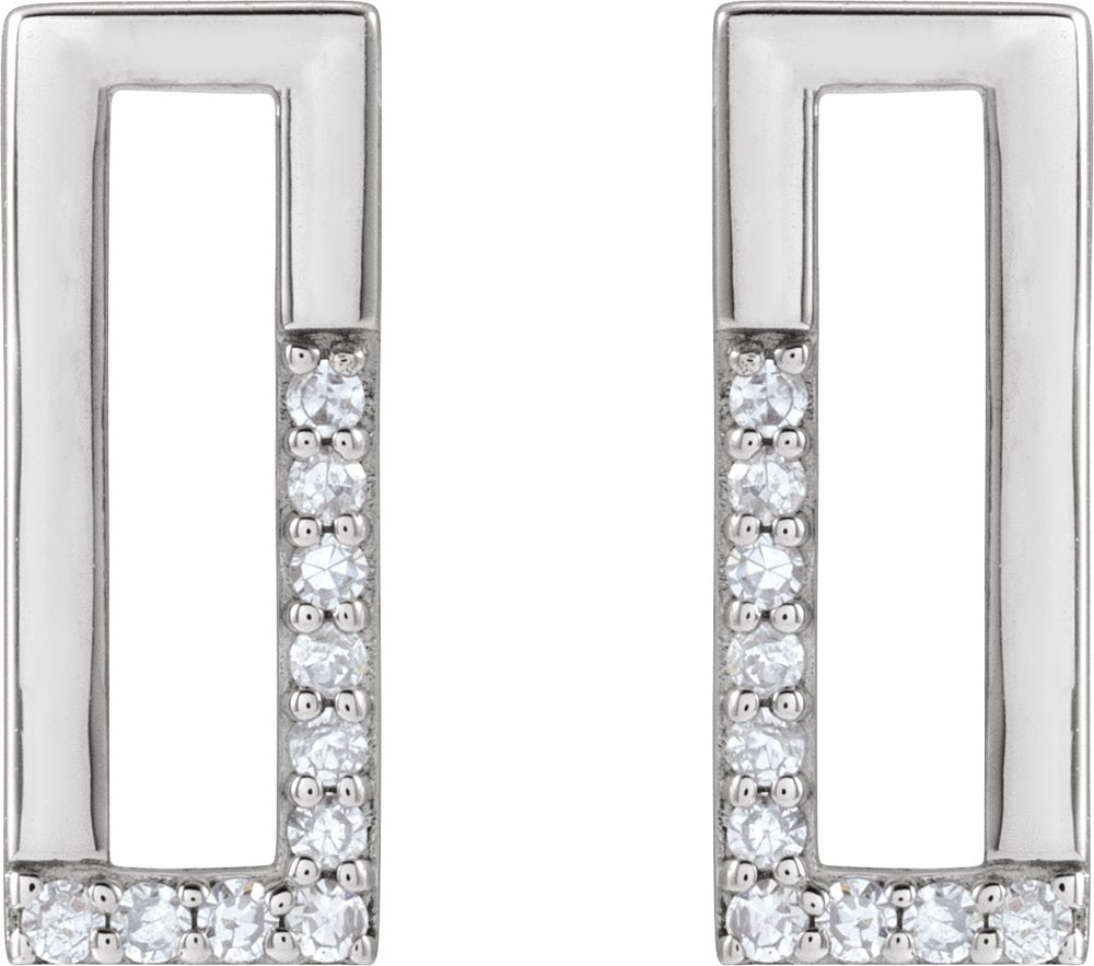 14K White Gold 1/10 CTW Natural Diamond Earrings