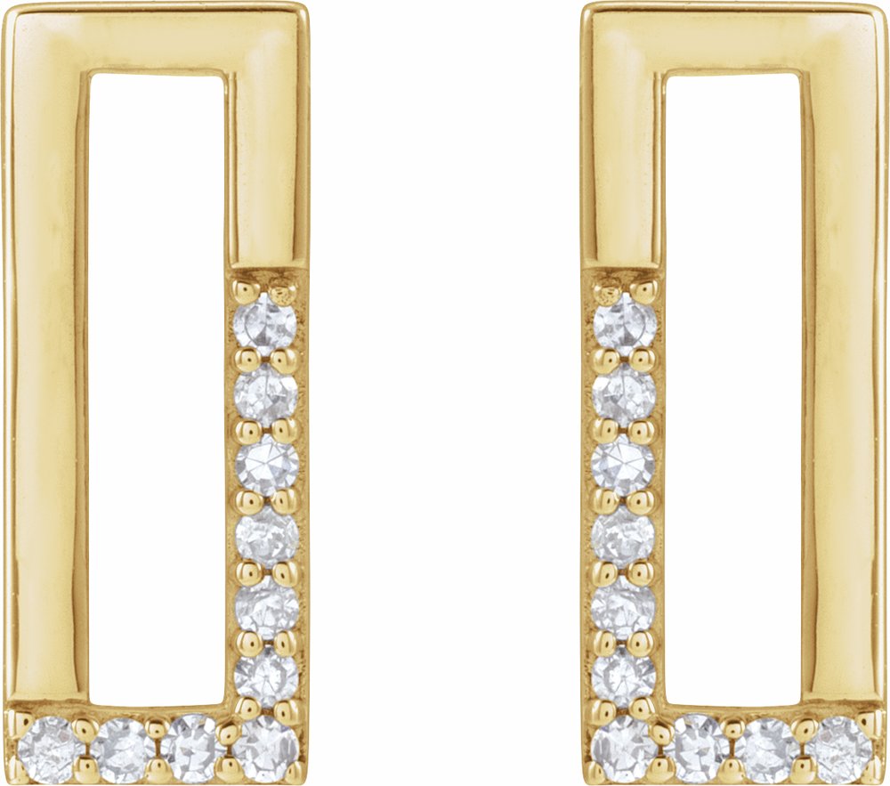 14K Yellow Gold 1/10 CTW Natural Diamond Earrings