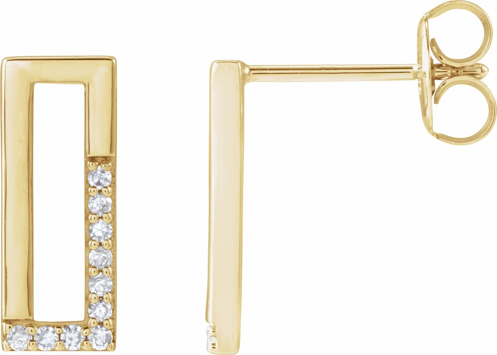 14K Yellow Gold 1/10 CTW Natural Diamond Earrings
