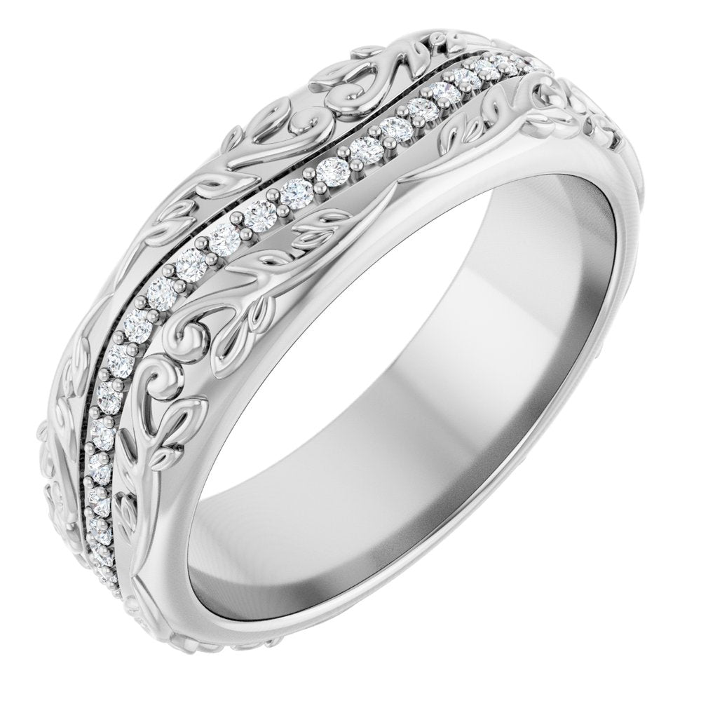 14K White Gold 1/5 CTW Natural Diamond Band