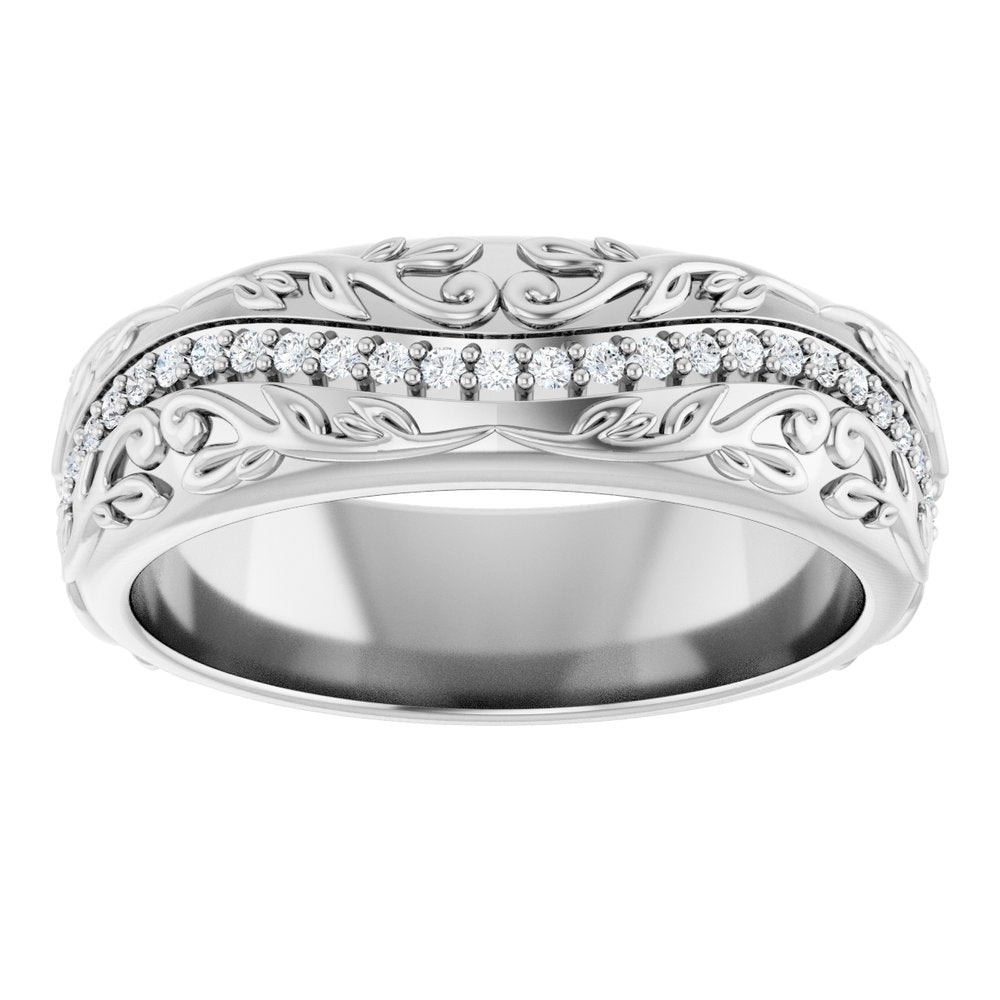 14K White Gold 1/5 CTW Natural Diamond Band