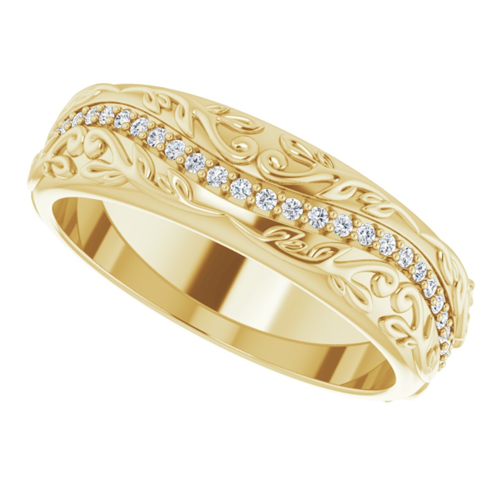 14K Yellow Gold 1/5 CTW Natural Diamond Band