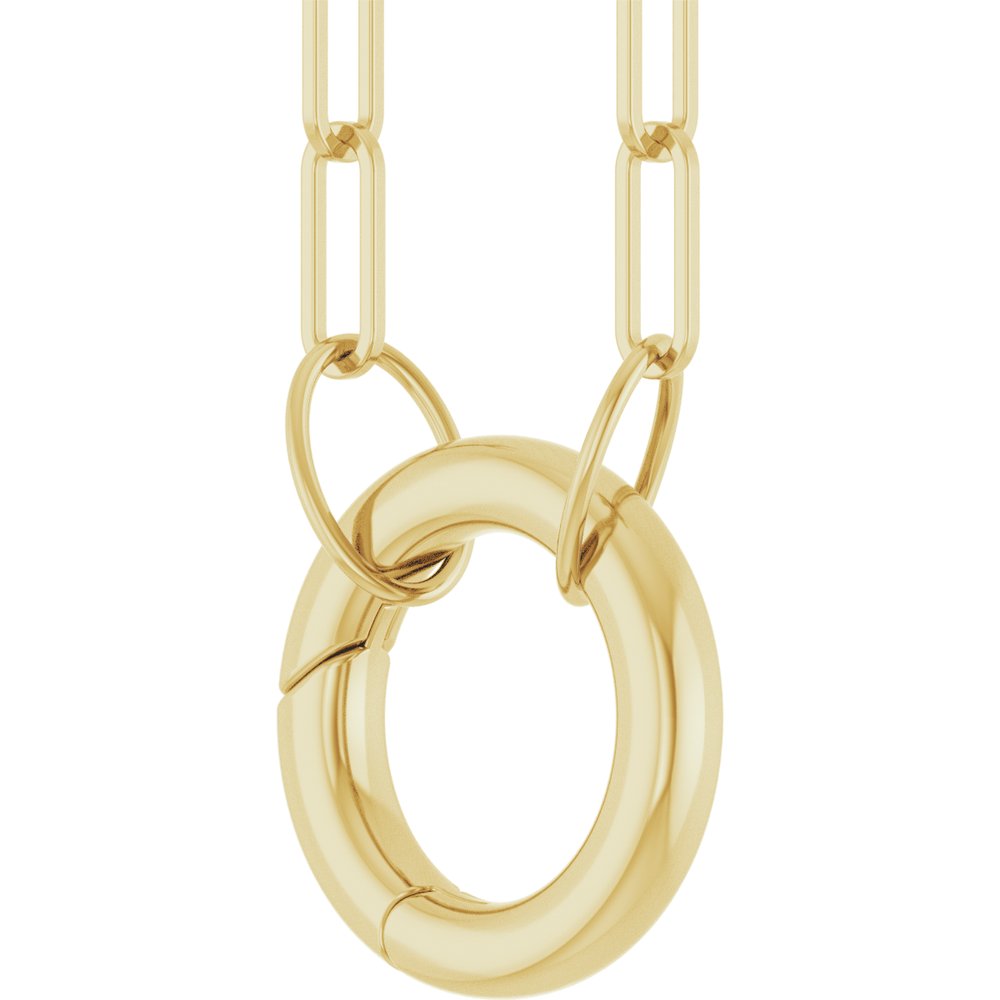 14K Yellow Gold Circle Charm 16" Necklace