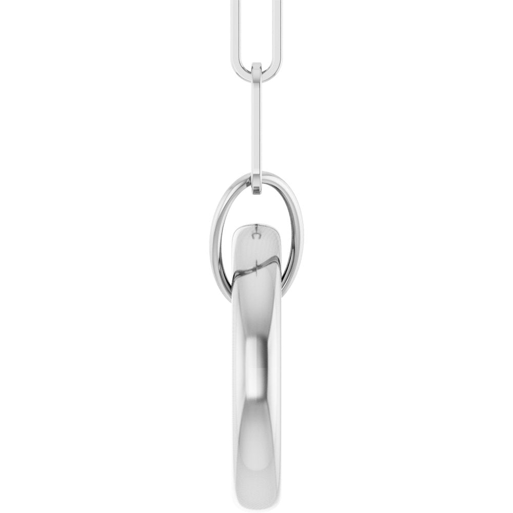 14K White Gold Circle Charm 16" Necklace