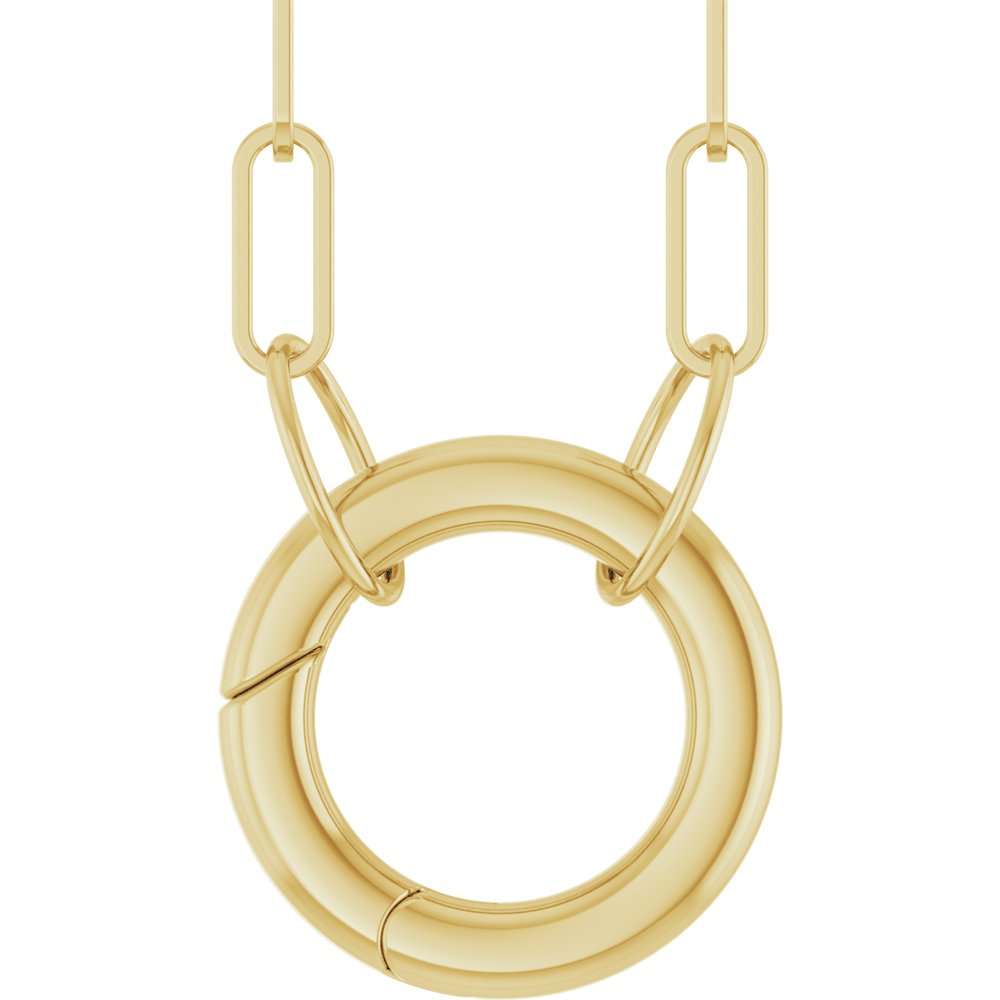 14K Yellow Gold Circle Charm 16" Necklace