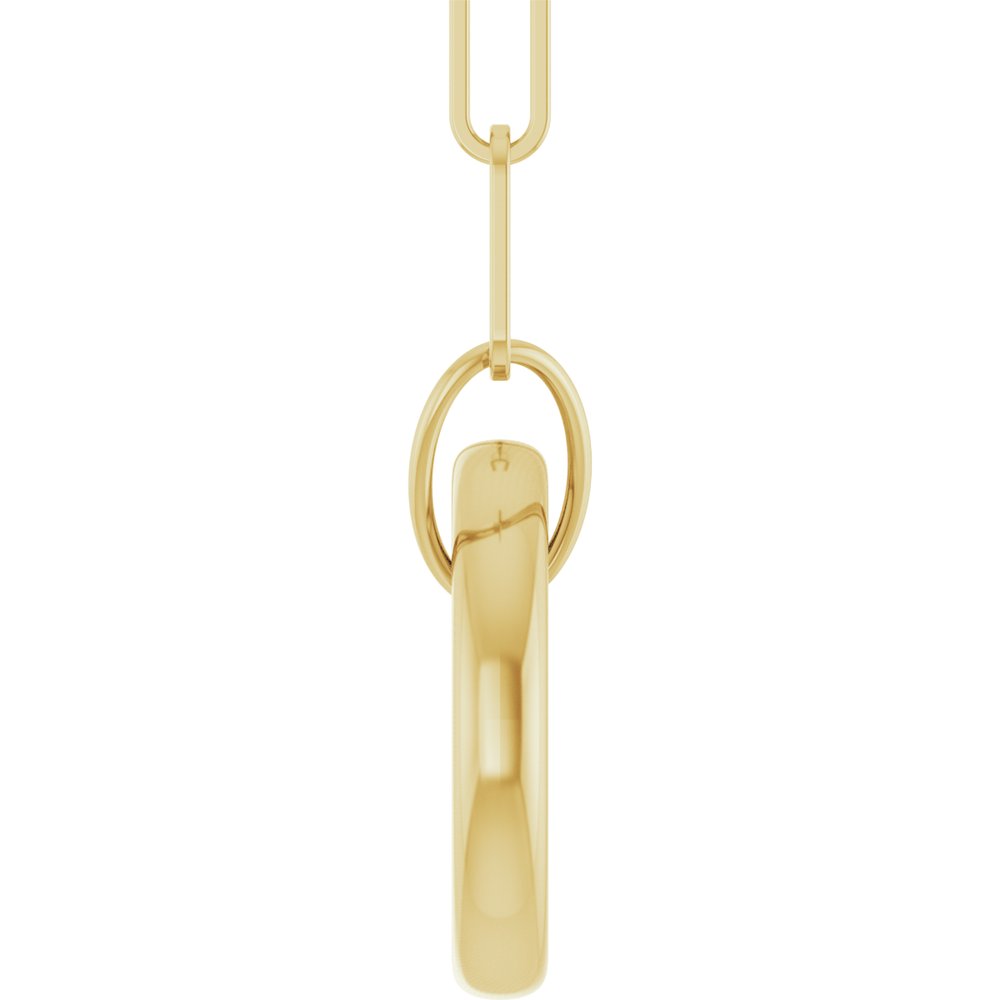 14K Yellow Gold Circle Charm 18" Necklace