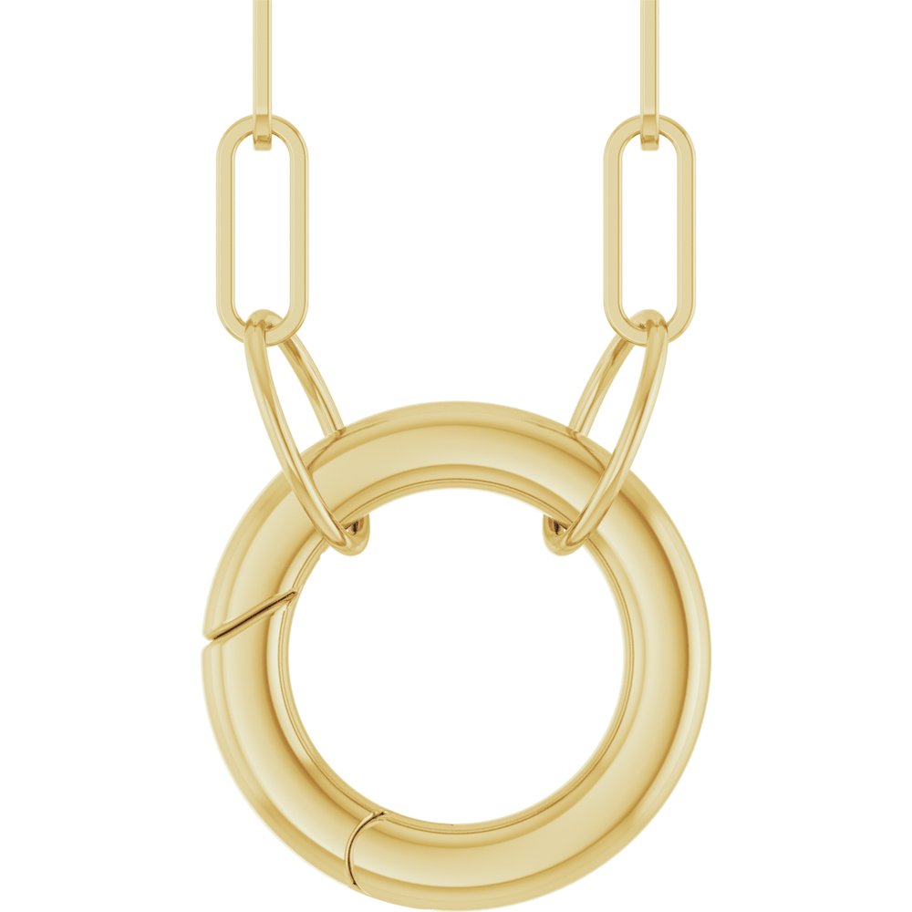 14K Yellow Gold Circle Charm 18" Necklace