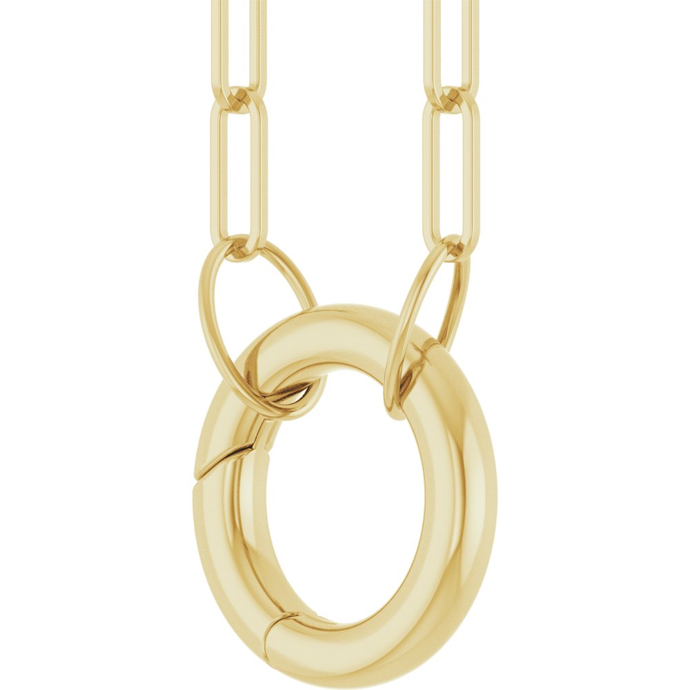 14K Yellow Gold Circle Charm 18" Necklace
