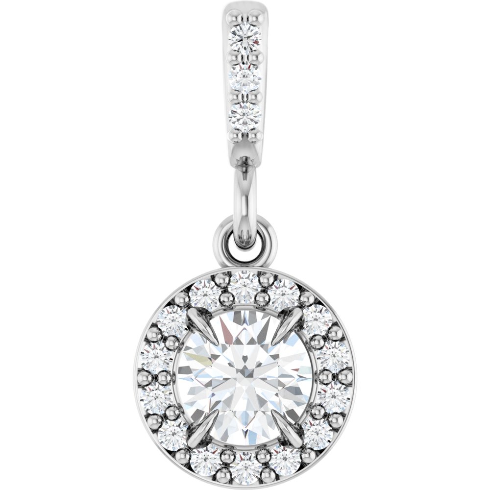 14K White Gold 1/3 CTW Lab-Grown Diamond Halo-Style Pendant