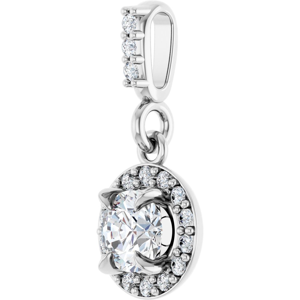 14K White Gold 1/3 CTW Lab-Grown Diamond Halo-Style Pendant