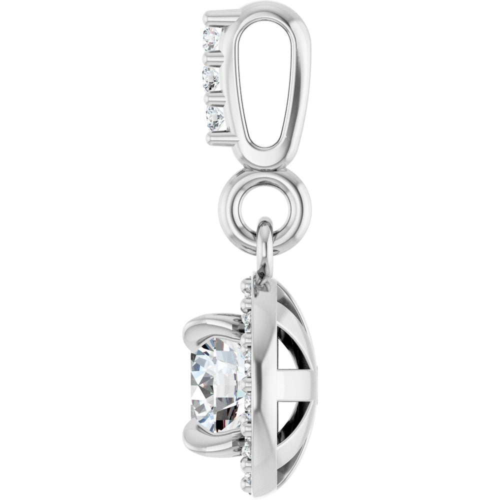 14K White Gold 1/3 CTW Lab-Grown Diamond Halo-Style Pendant