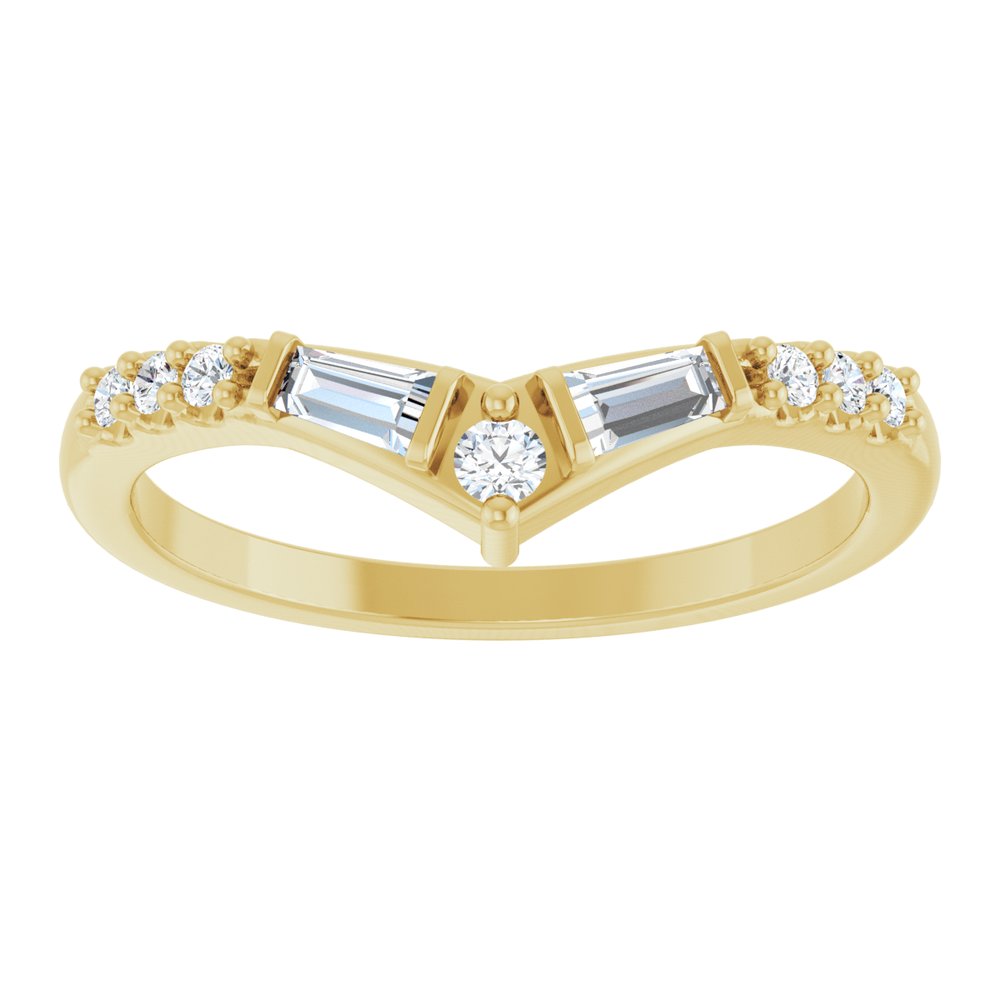 14K Yellow Gold 1/4 CTW Natural Diamond Contour Band