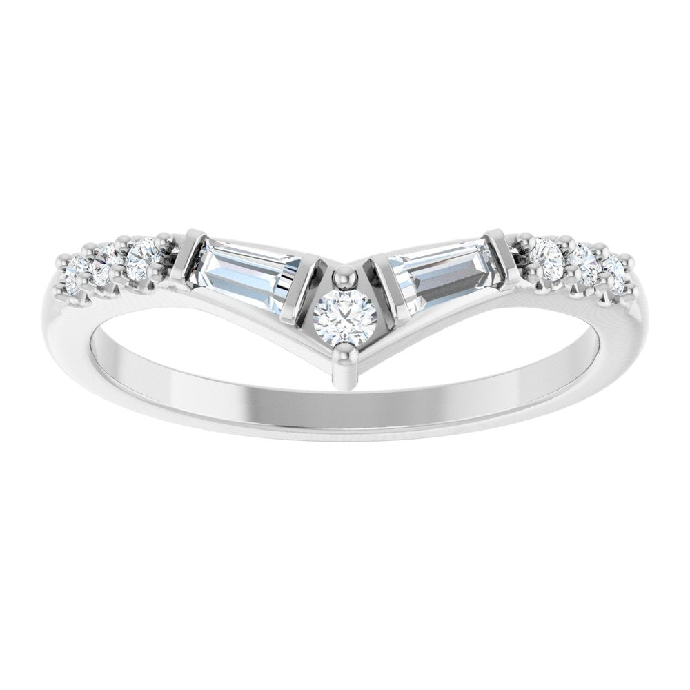 14K White Gold 1/4 CTW Natural Diamond Contour Band