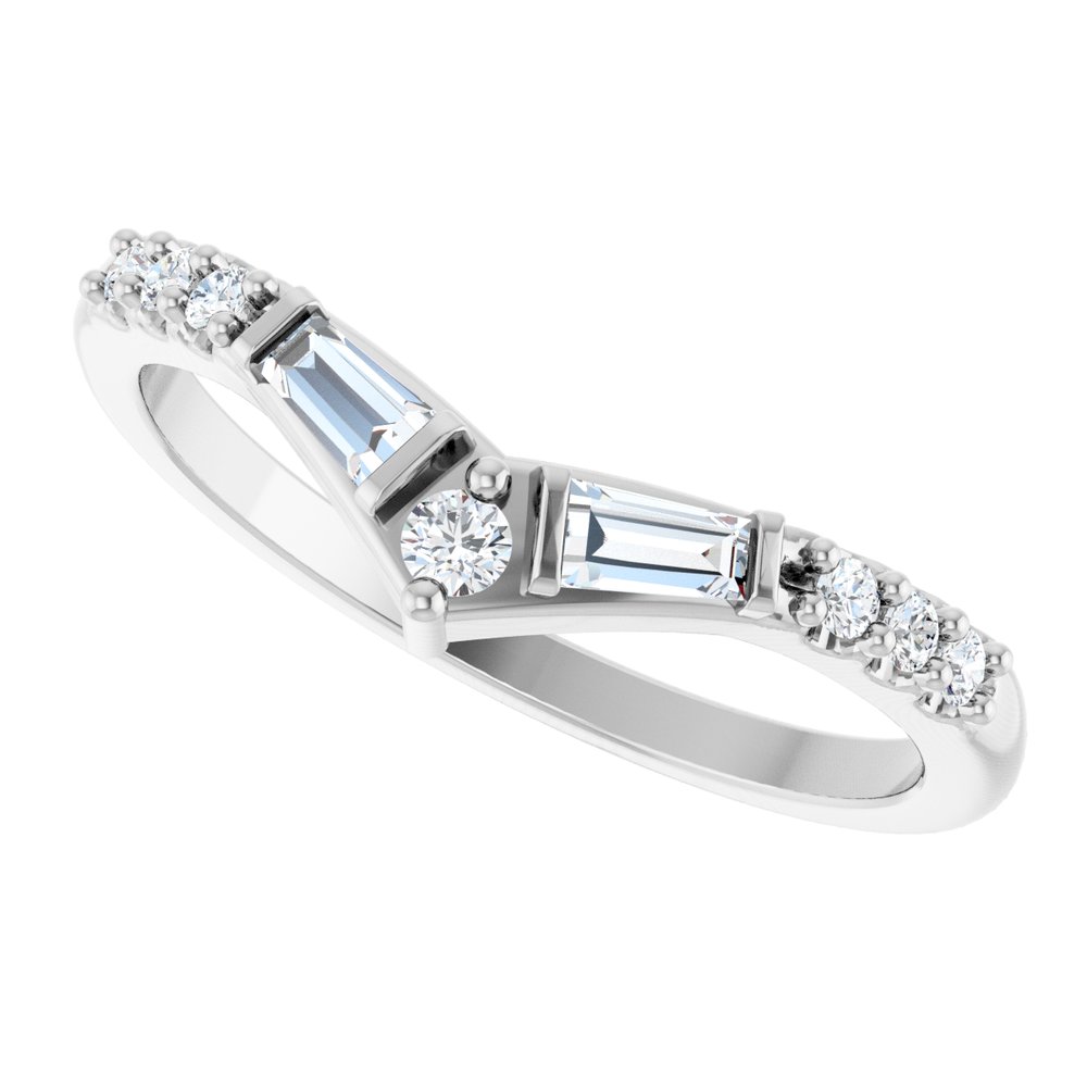 14K White Gold 1/4 CTW Natural Diamond Contour Band