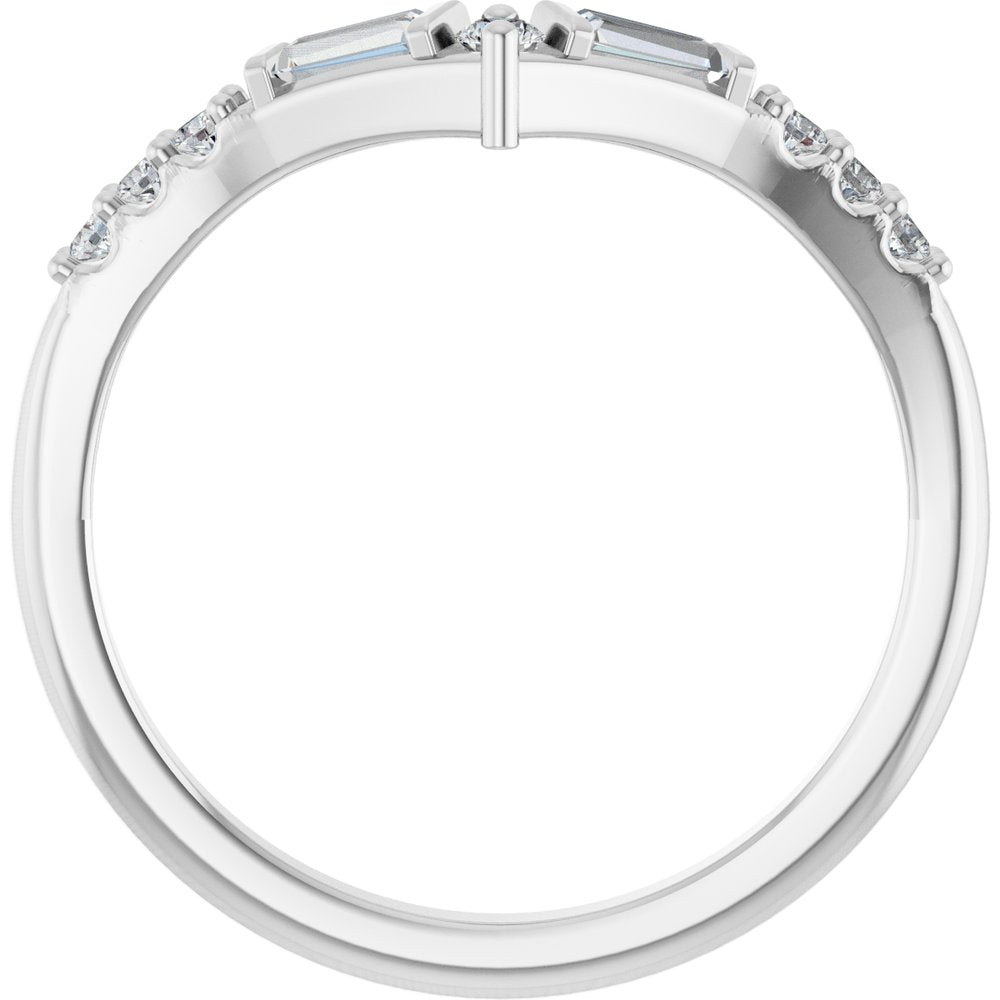 14K White Gold 1/4 CTW Natural Diamond Contour Band