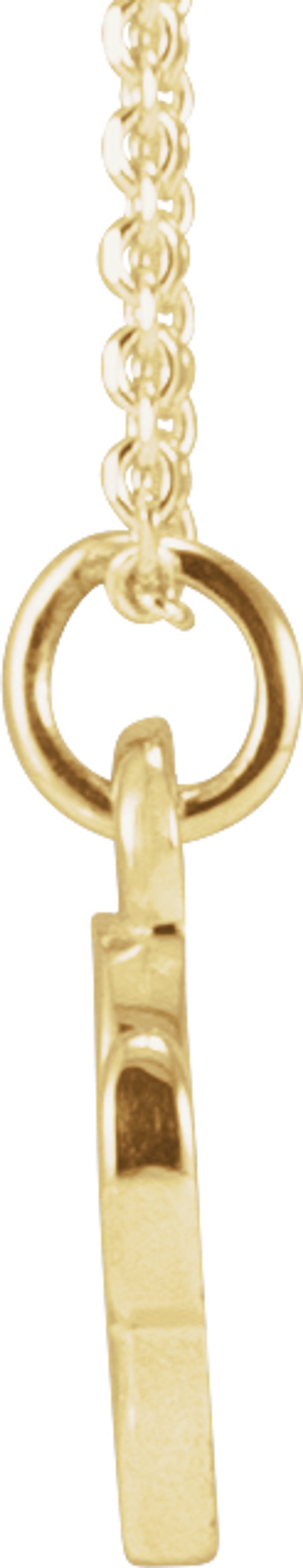 14K Yellow Gold Petite Initial O 16" Necklace