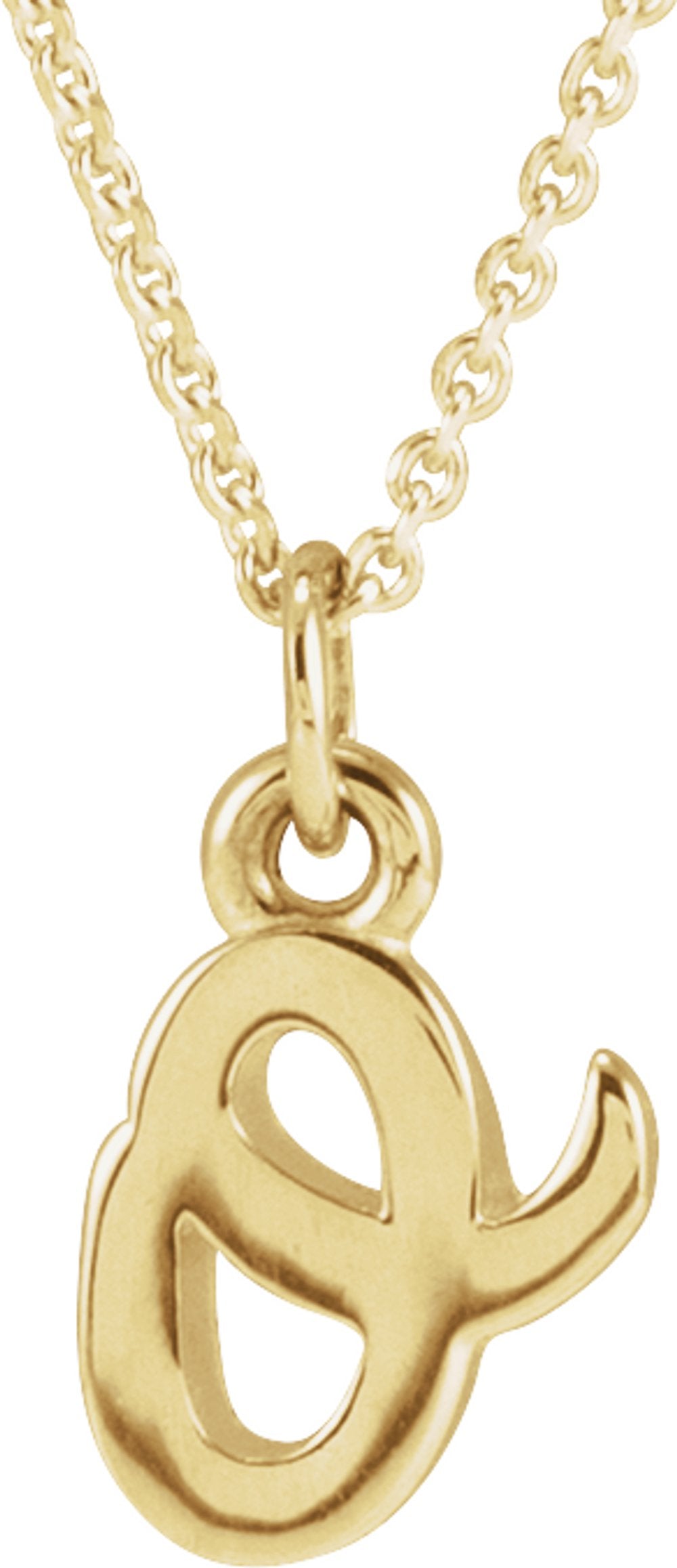 14K Yellow Gold Petite Initial O 16" Necklace