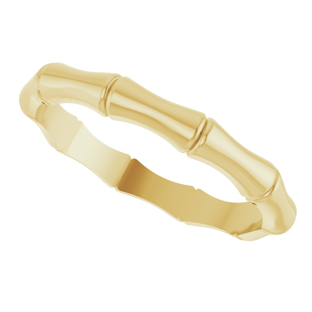 14K Yellow Gold 2.8 mm Bamboo Band Size 7