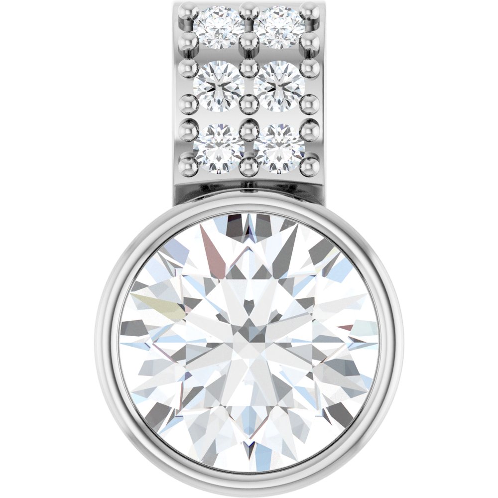 14K White Gold 3/4 CTW Lab-Grown Diamond Pendant