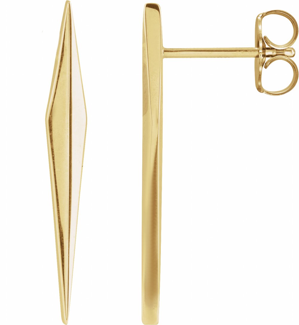14K Yellow Gold Geometric Earrings
