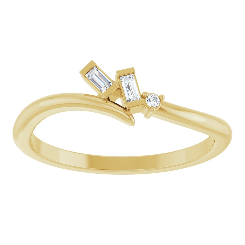 14K Yellow Gold .06 CTW Natural Diamond Bypass Ring
