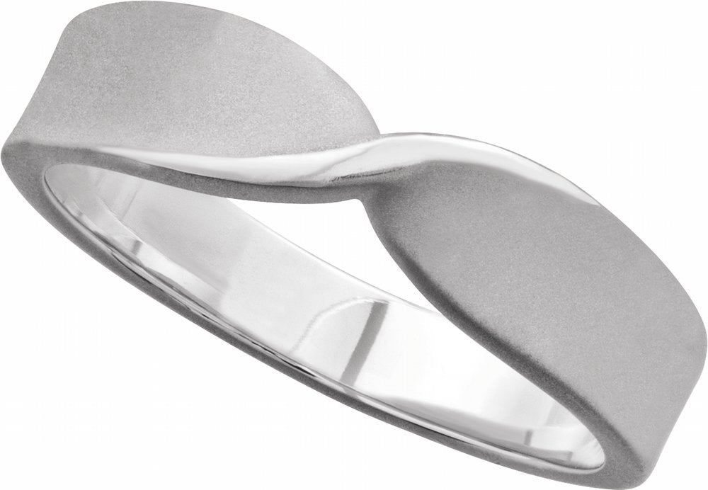 14K White 5 mm Stackable Twisted Ring