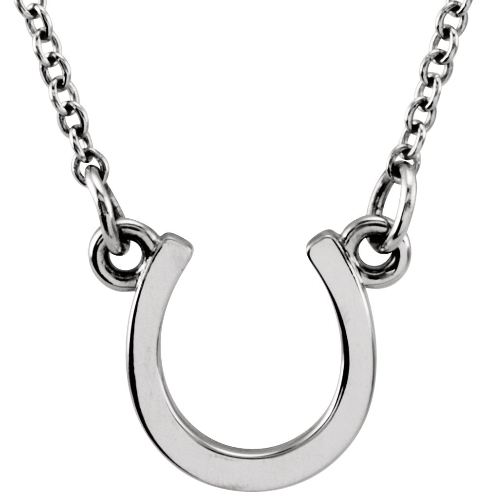 14K White Tiny Posh® Horseshoe 16-18" Necklace