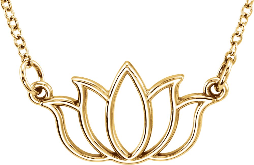 14K Yellow Tiny Posh® Lotus 16-18" Necklace