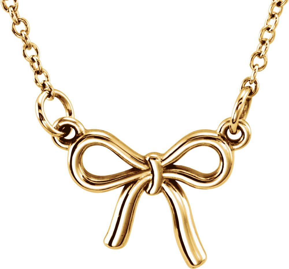 18K Yellow Vermeil Tiny Posh® Knotted Bow 16-18" Necklace